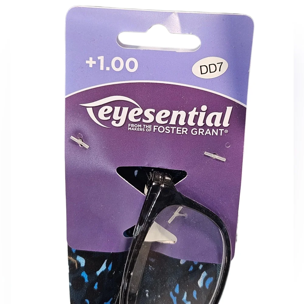 Eyesential by Foster Grant Reading Glasses +1.00 with Blue Case